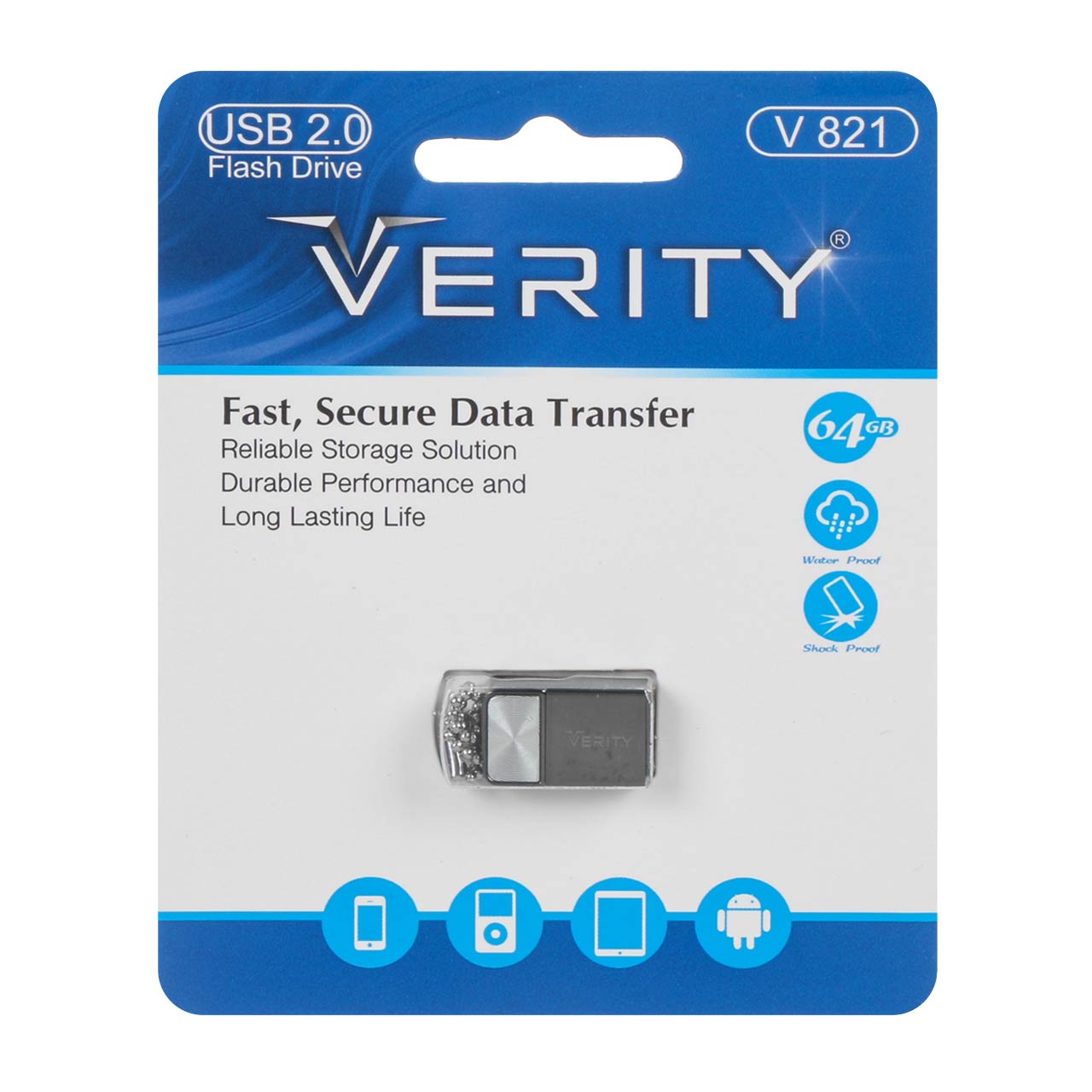 Verity V821 USB2.0 Flash Memory - 64GB (گارانتی آسان سرویس) مشکی