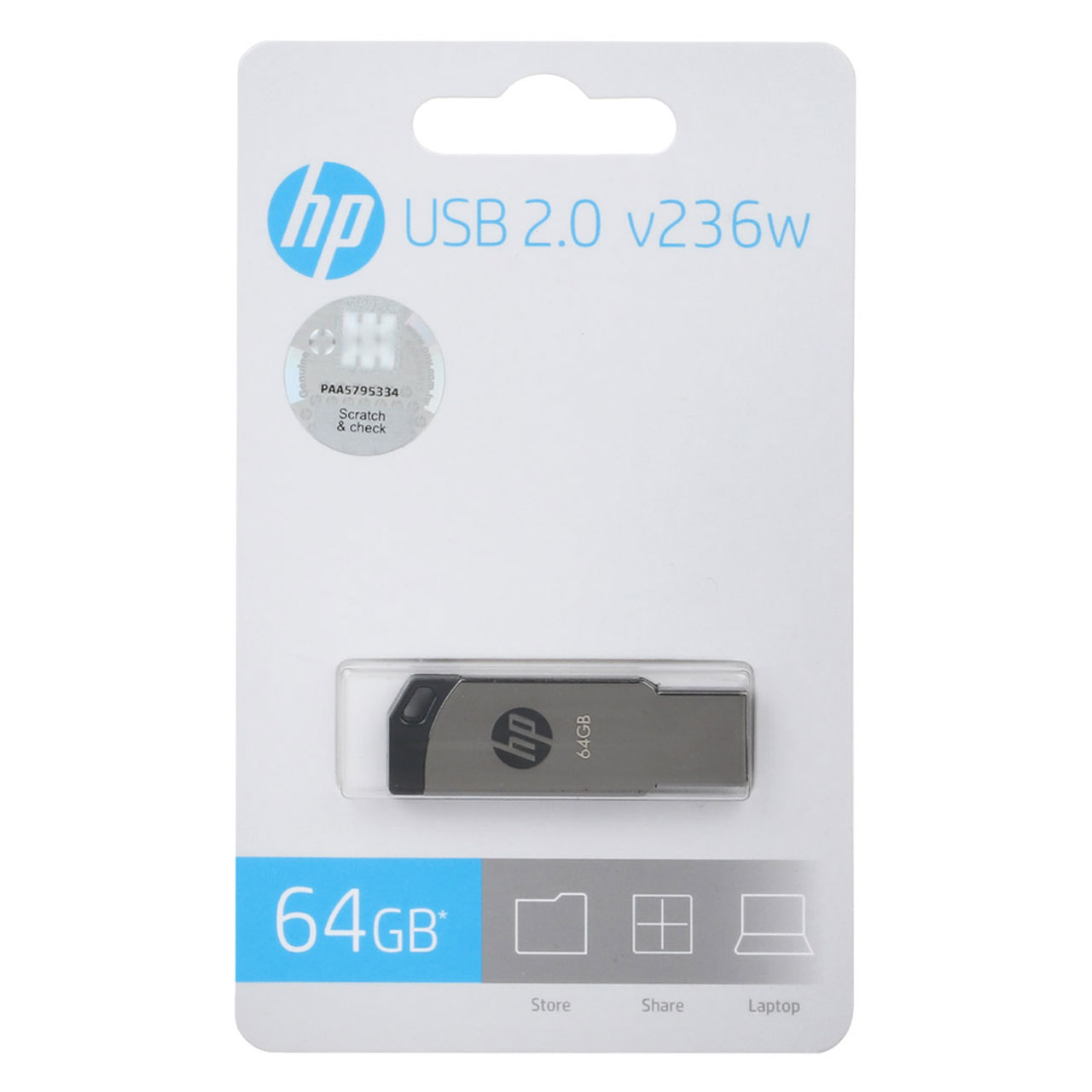 HP V236W USB2.0 Flash Memory - 64GB (دو ساله سورین)