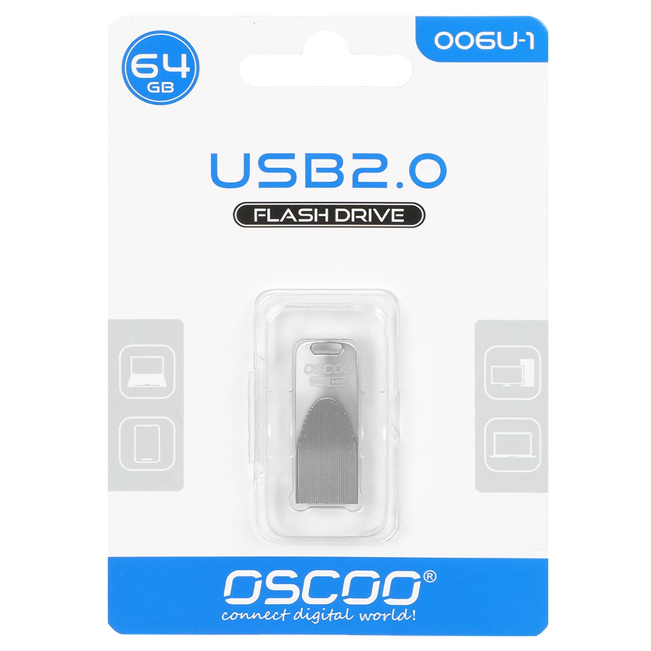 OSCOO 006U-1 USB2.0 Flash Memory-64GB نقره ای (گارانتی سورین)