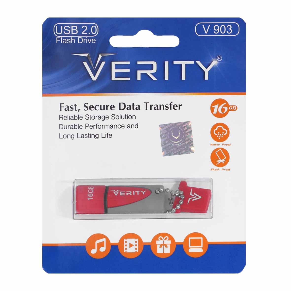 Verity V903 USB2.0 Flash Memory-16GB-(گارانتی آسان سرویس) قرمز