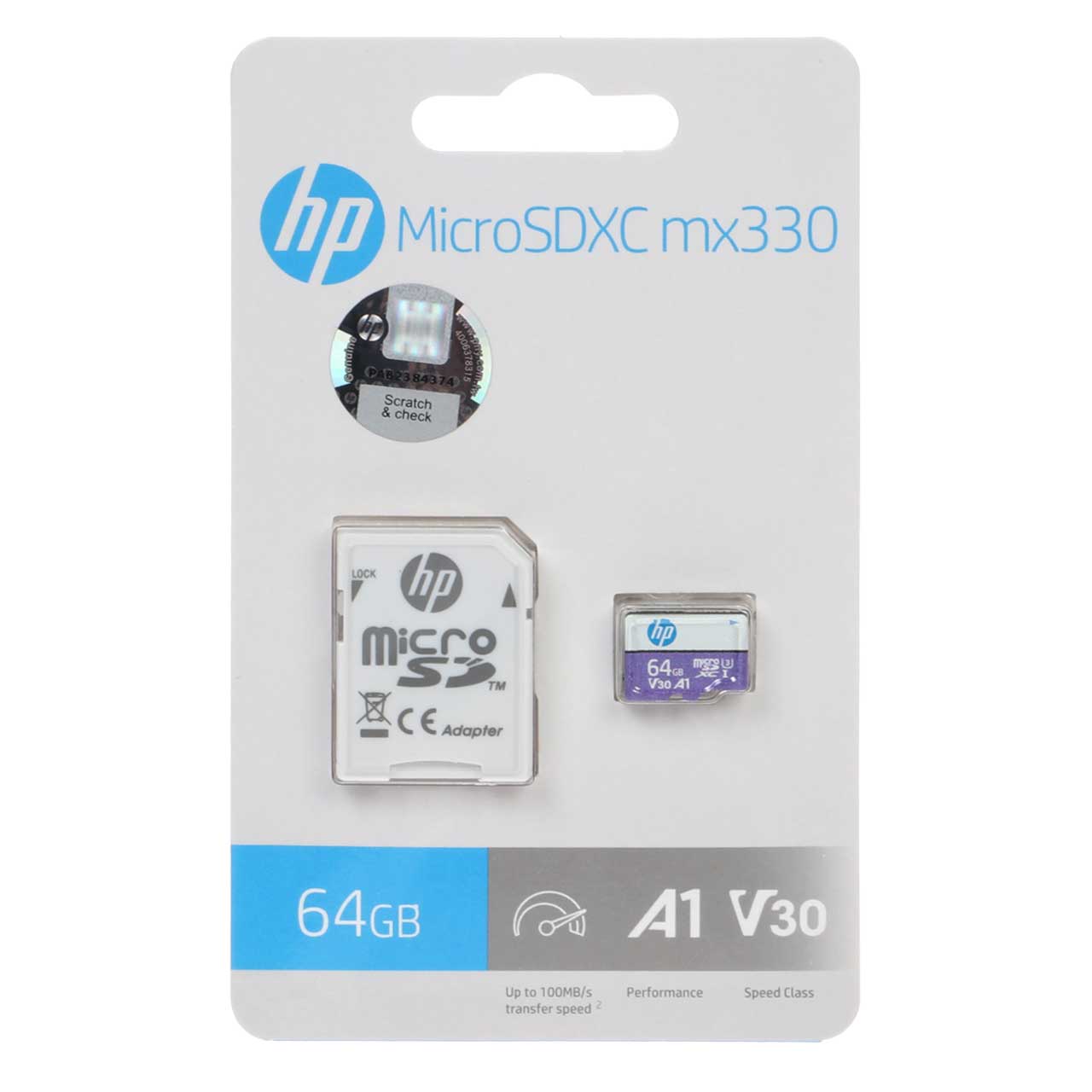 HP mX330 U3 microSDXC & adapter Class 10 A1-100MB/s - 64GB (گارانتی دو ساله سورین)