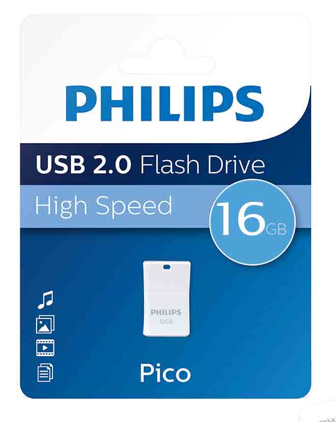 Philips Pico USB 2.0 Flash Memory - 16GB