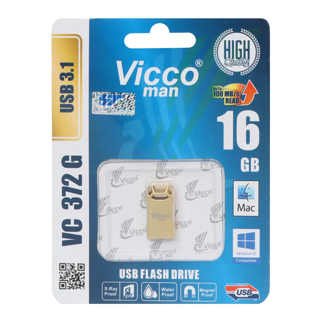 گارانتی مادام‌العمر رایانه نوین سگال) طلایی Vicco man VC372 G USB3.1 Flash Memory - 16GB