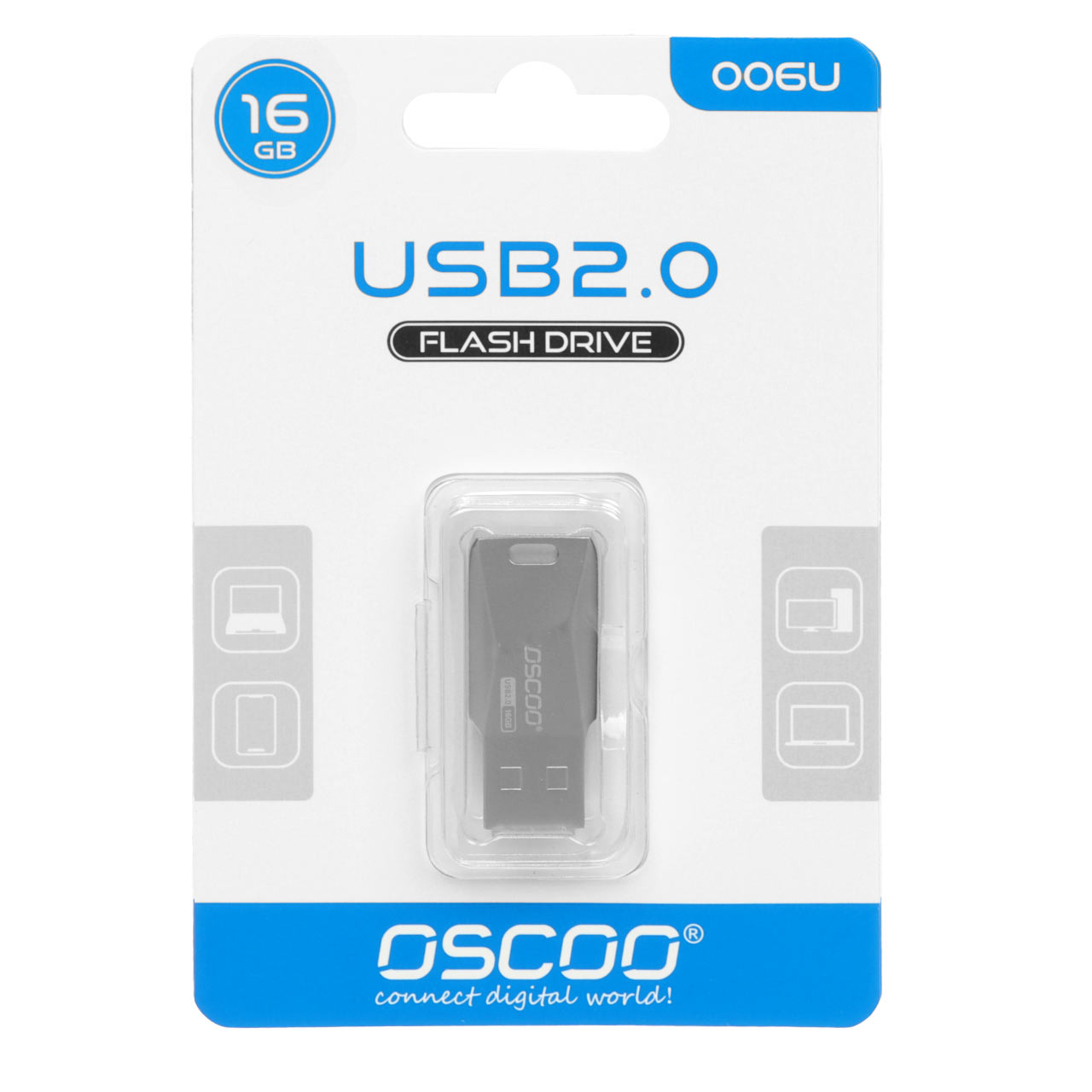 OSCOO 006U USB2.0 Flash Memory-16GB نقره ای (گارانتی سورین