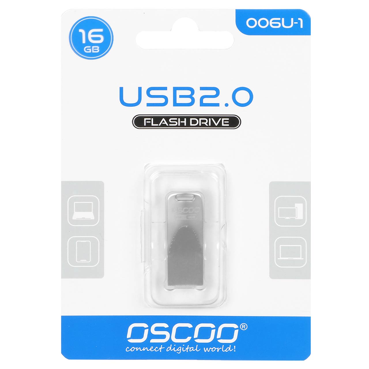 OSCOO 006U-1 USB2.0 Flash Memory-16GB نقره ای (گارانتی سورین)