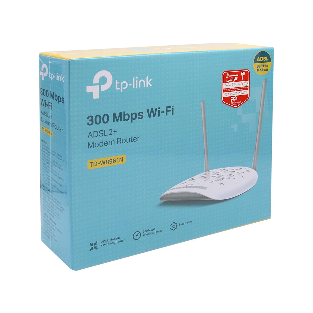 گارانتی 3 ساله پارس ارتباط) TP-LINK TD_W8961N _Ver 4.0 300Mbps Wireless N ADSL2+ Modem Router مودم