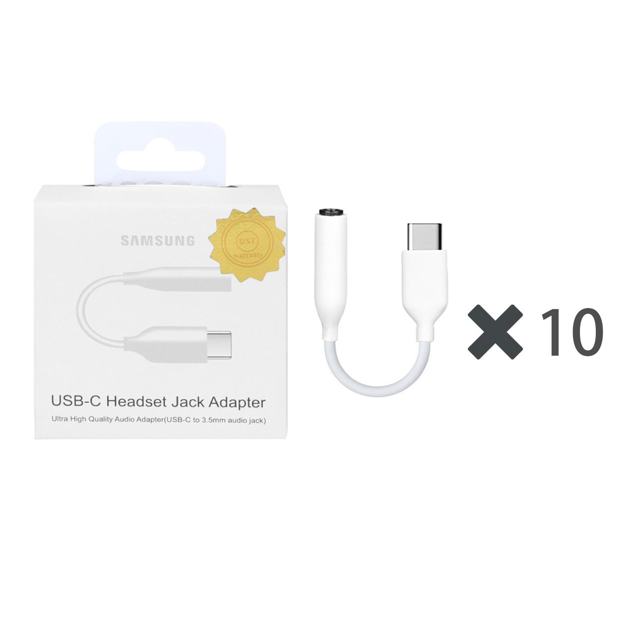 پک 10 عددی مبدل USB-C به جک 3.5 میلیمتری - سفید - DST (گارانتی شش ماهه