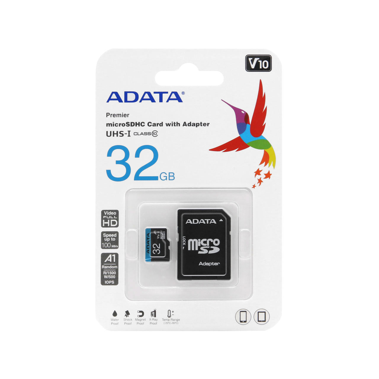 ADATA Premier microSDHC & adapter UHS-I U1-V10 100MB/s-32GB (گارانتی مادام‌العمر شرکت آونگ