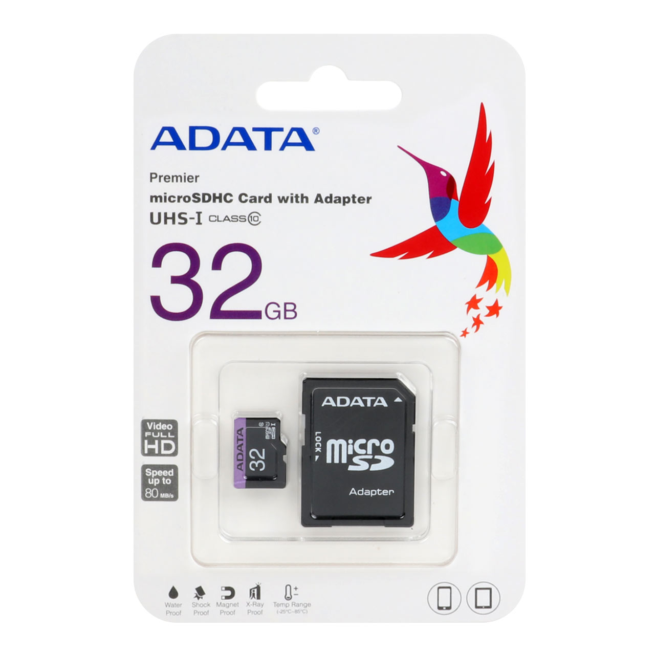 ADATA Premier microSDHC & adapter UHS-I U1 Class 10-80MB/s-32GB (گارانتی شرکت آونگ)