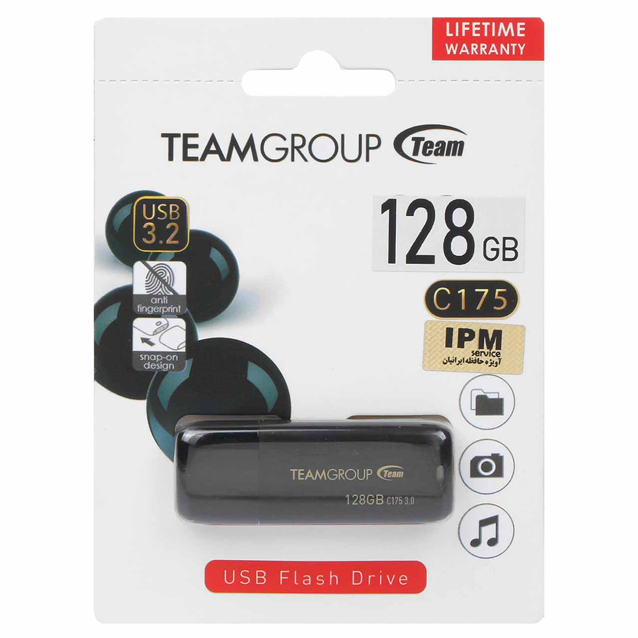 TeamGroup C175 Black USB3.2 Flash Memory-128GB