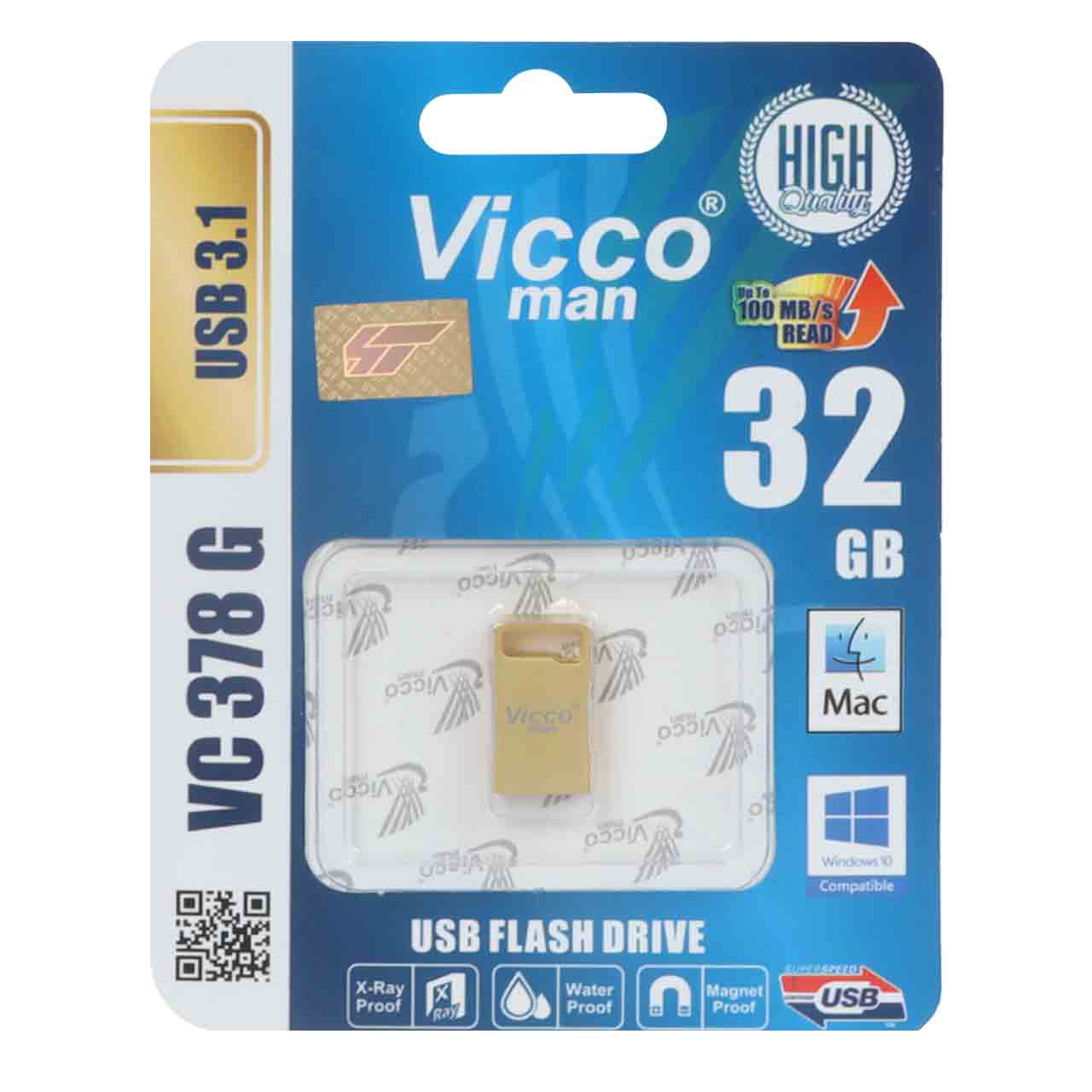 گارانتی مادام‌العمر رایانه نوین سگال) طلایی Vicco man VC378 G USB3.1 Flash Memory - 32G