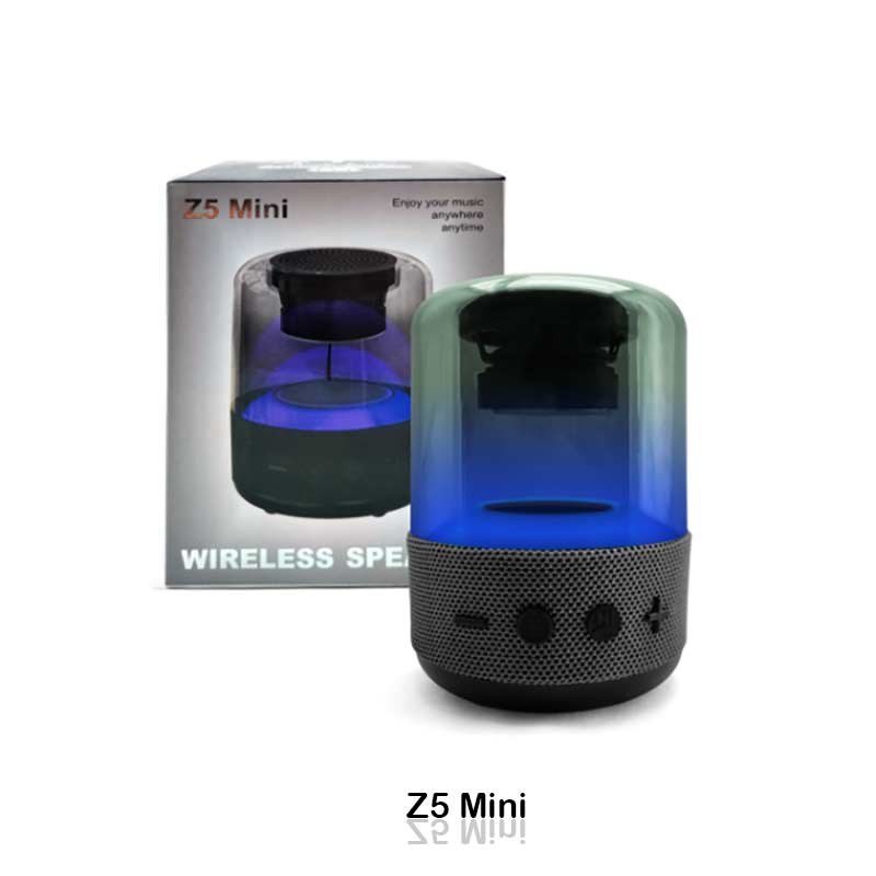 اسپیکر بلوتوث z5 mini رم و فلش رقص نور دار (رنگبندی جور)