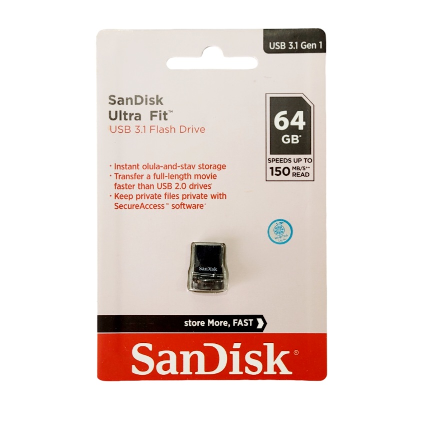 فلش ۶۴ گیگ SanDisk مدل Fit usb3 گارانتی ۵ ساله شرکتی