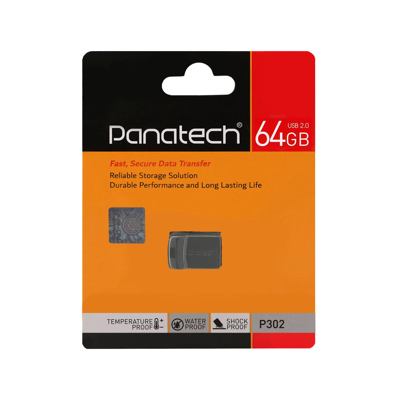 Panatech P302 USB2.0 Flash Memory-64GB-(گارانتی آسان سرویس) مشکی