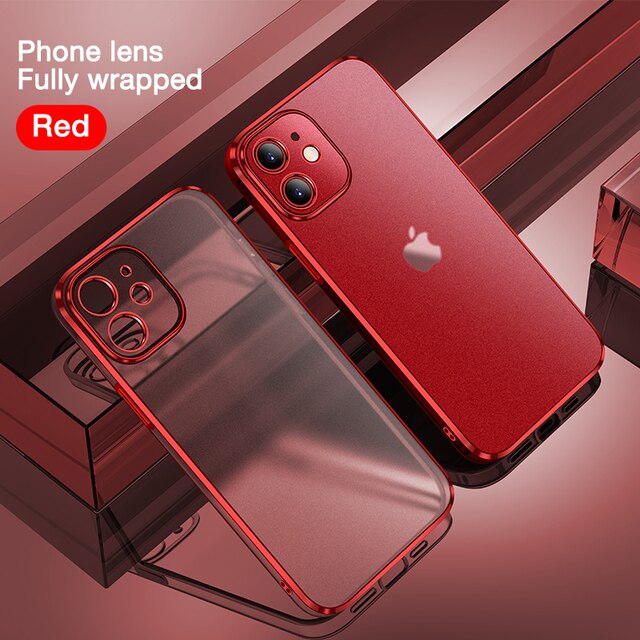 قاب گوشی iPhone 12 Pro Max آیفون طرح طلقی شیشه ای PC SLIME CASE شفاف اورجینال محافظ لنزدار گلسی