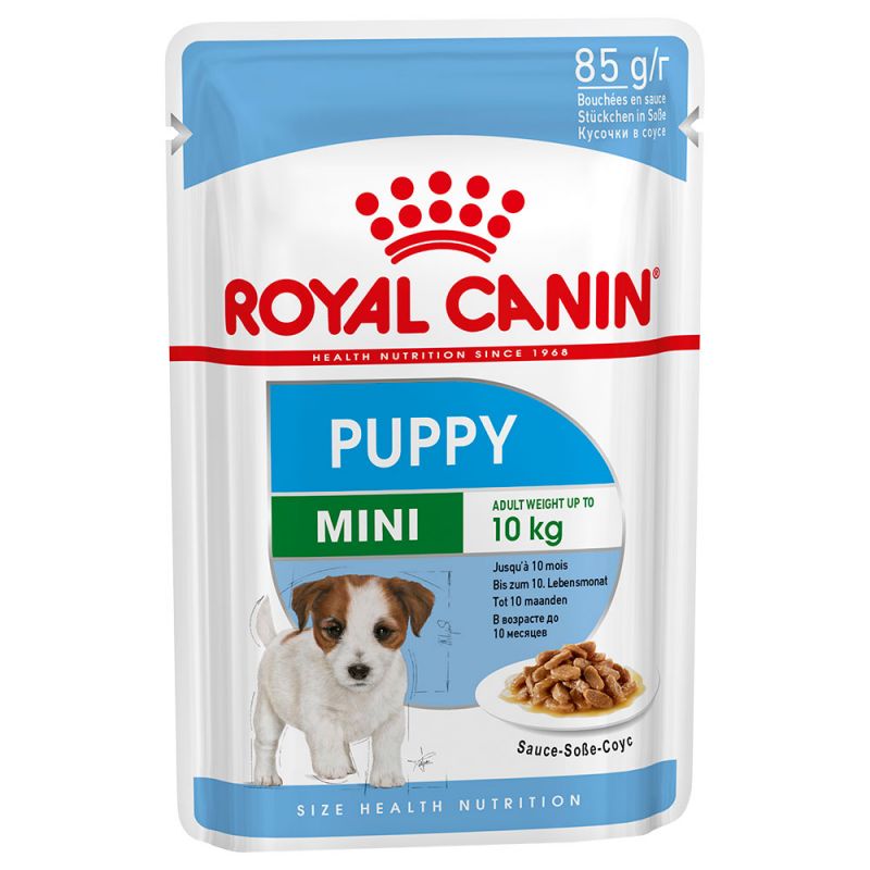 پوچ سگ رویال کنین مدل mini puppy در سس وزن 85 گرم ا Royal Canin Mini Puppy In Gravy 85g