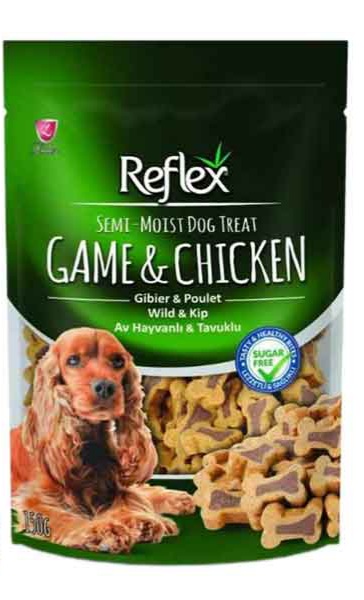 تشویقی سگ رفلکس مدل Reflex Game and Chicken وزن 150 گرم