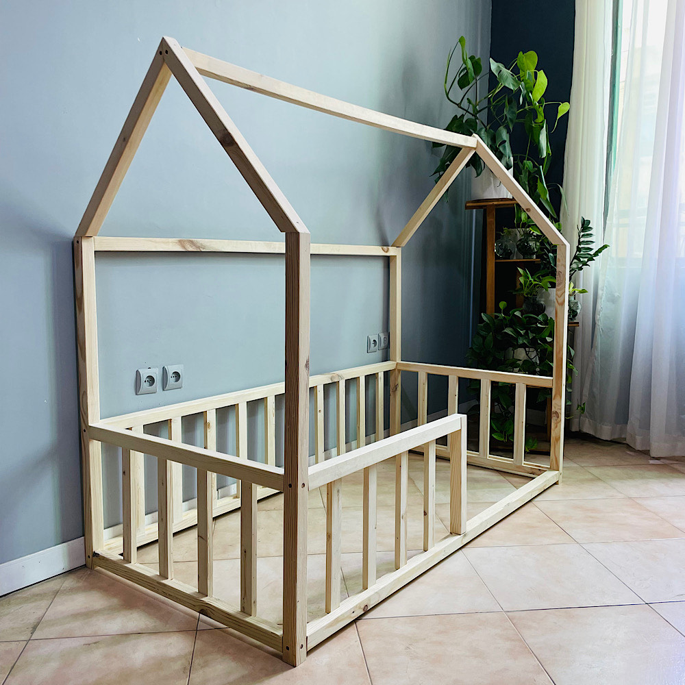 تخت خواب نوزاد مونته سوری چوبی روستیک دکور مدل خانه