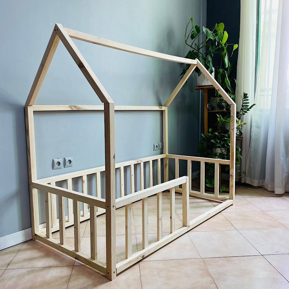 تخت خواب نوزاد مونته سوری چوبی روستیک دکور مدل خانه