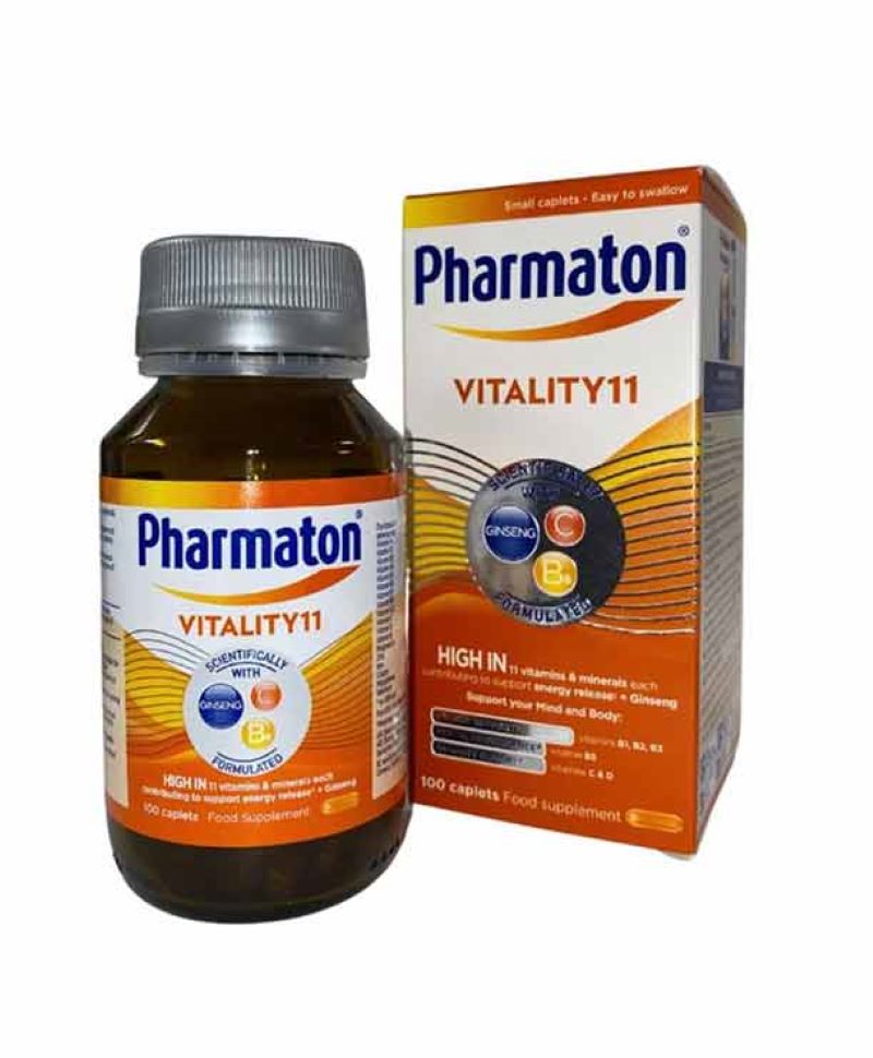 تقویت کننده فارماتون ویتالیتی 11 اصل انگلیس با جینسینگ 100 عددی Pharmaton Vitality11 with Ginseng