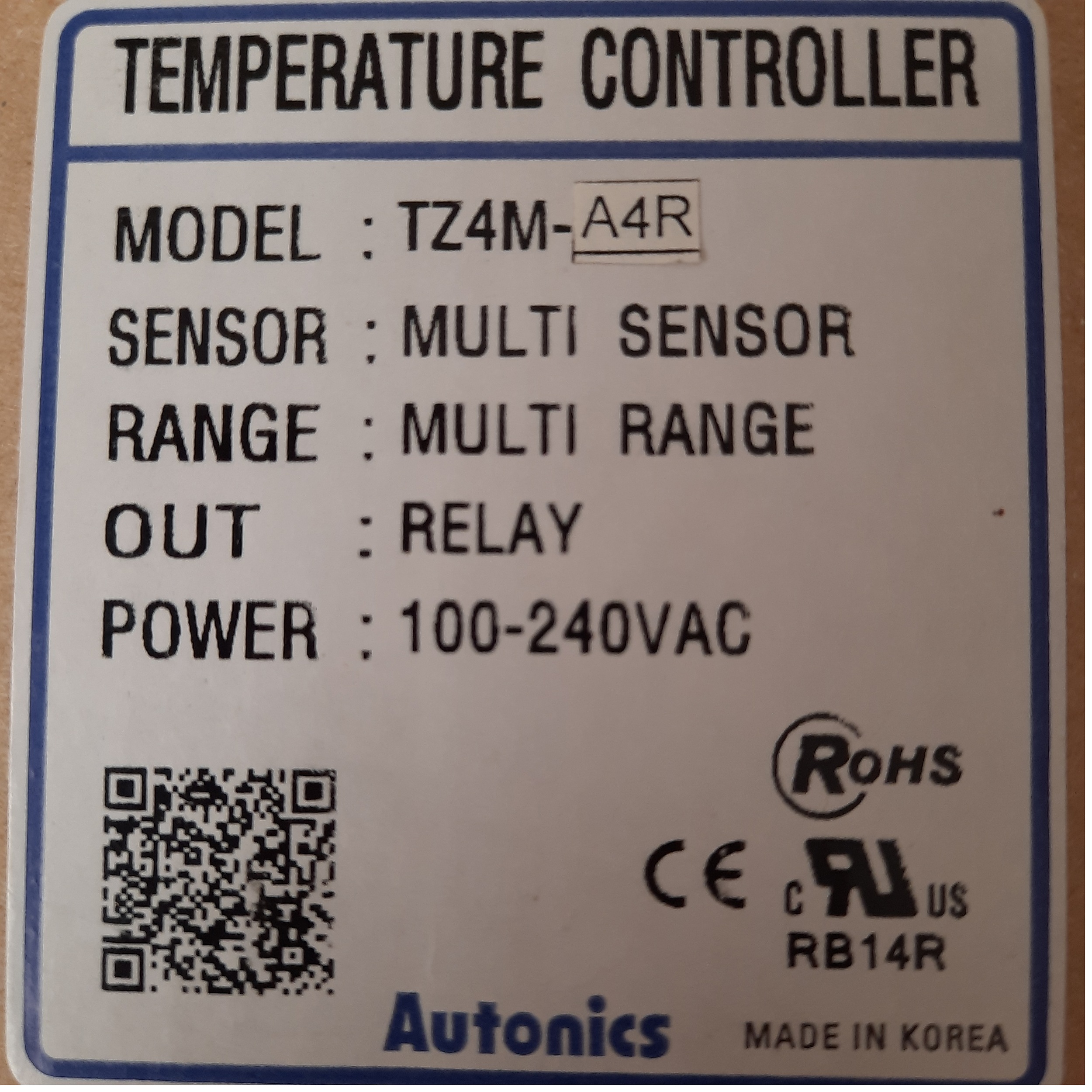 کنترلر حرارت آتونیکس MODEL:TZ4M-A4R