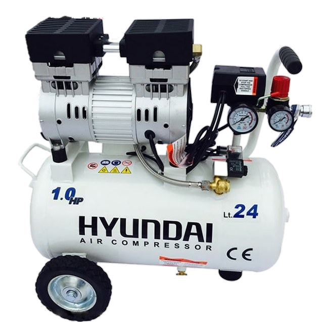 کمپرسور باد هیوندای ۲۵ لیتری ۱ اسب سایلنت مدل HYUNDAI-1024-AC | پمپ باد تکفاز