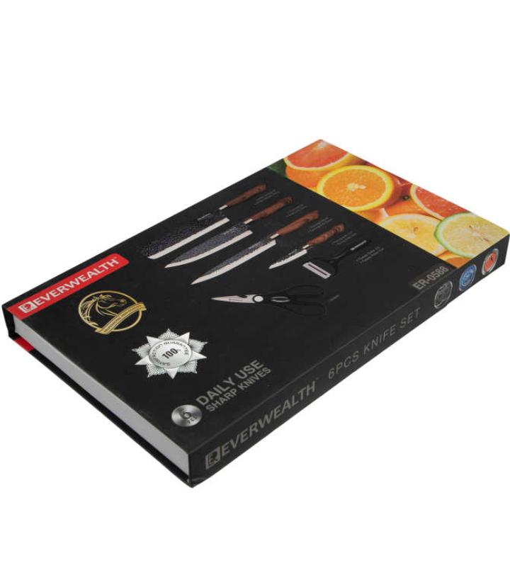 سرویس چاقوی آشپزخانه 6 پارچه اورولس مدل EVERWEALTH | نسکافه ای