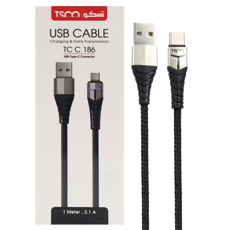 کابل تبدیل USB به USB-C تسکو مدل TCC186 طول 1 متر‎