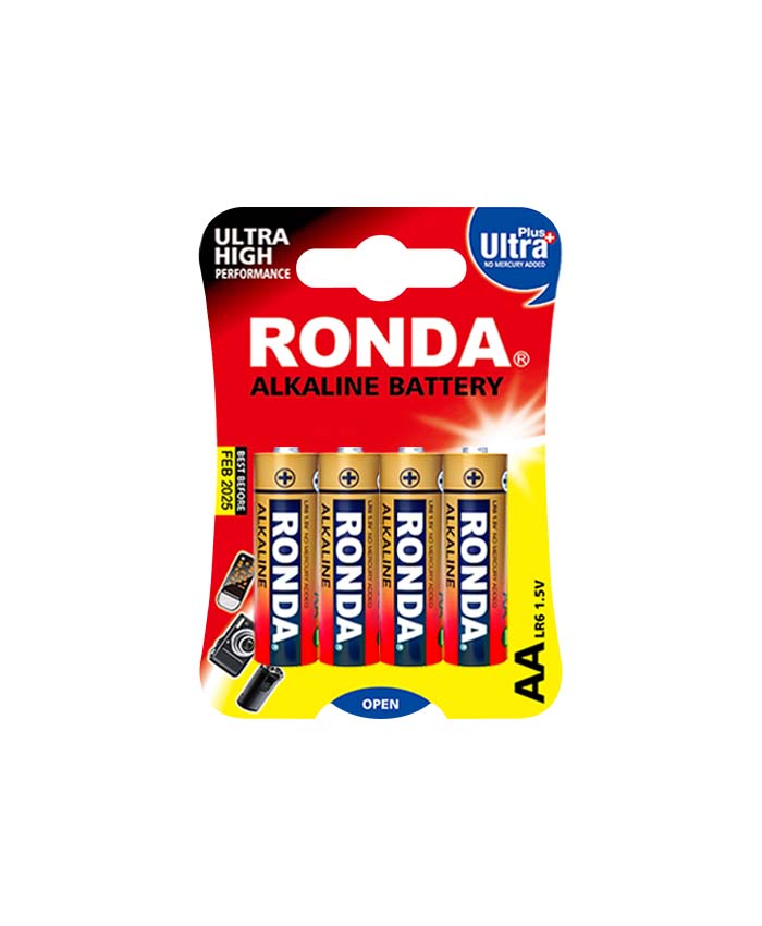 باتری قلمی روندا مدل Ultra Plus Alkaline بسته 4 عددی