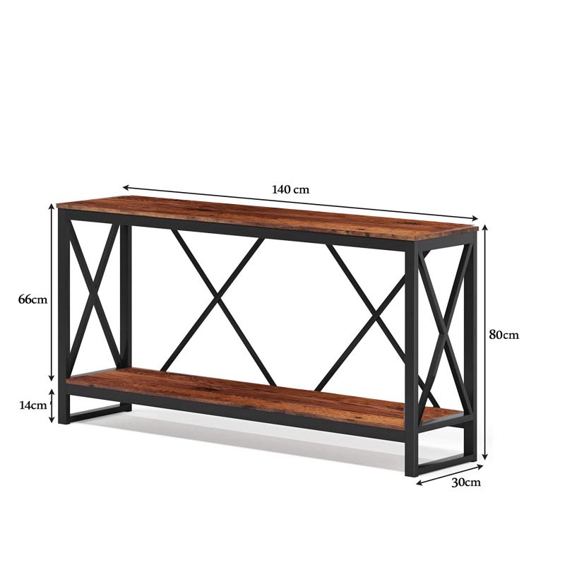 میز کنسول مینیمال مدرن از جنس فلز و چوب - مدل C401
