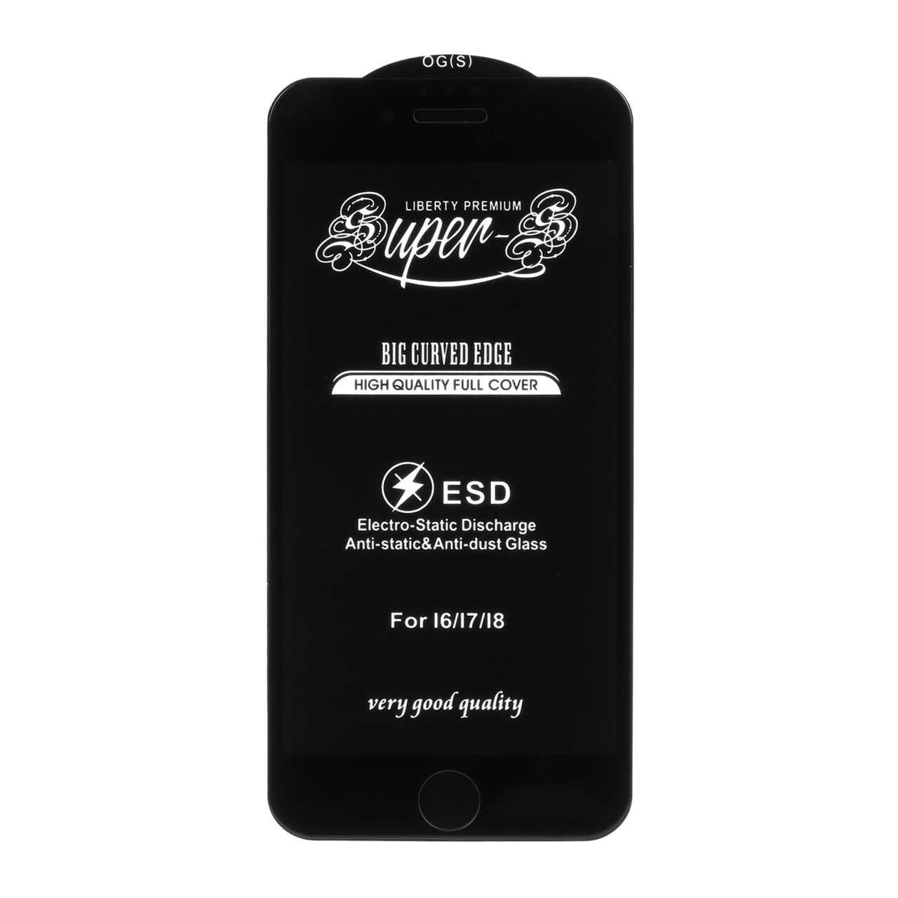 محافظ صفحه نمایش شیشه ای آنتی استاتیک Super S مدل iPhone 6 / 7 / 8 / SE 2020 - مشکی (بدون پک)